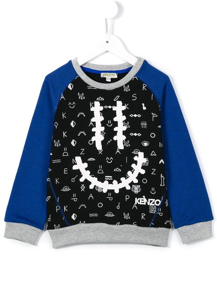 Kenzo Kids 'symbols' Smiley Face Sweatshirt, Girl's, Size: 8 Yrs, Black