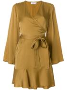 A.l.c. Ruffled Hem Long Sleeved Wrap Dress - Brown