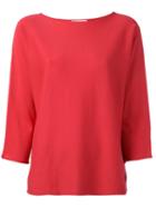Fabiana Filippi Rolled Edge Knitted Top, Women's, Size: 50, Red, Cotton