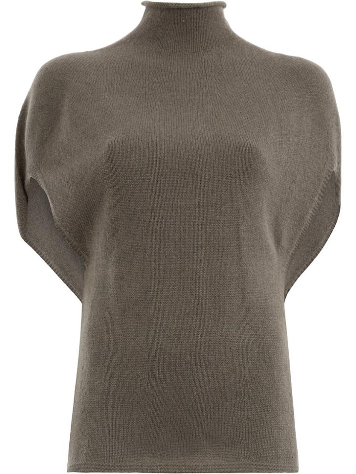 Lamberto Losani Short Cape Sleeves Jumper - Grey