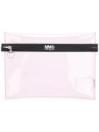 Mm6 Maison Margiela Logo Print Zipped Pouch - Pink & Purple
