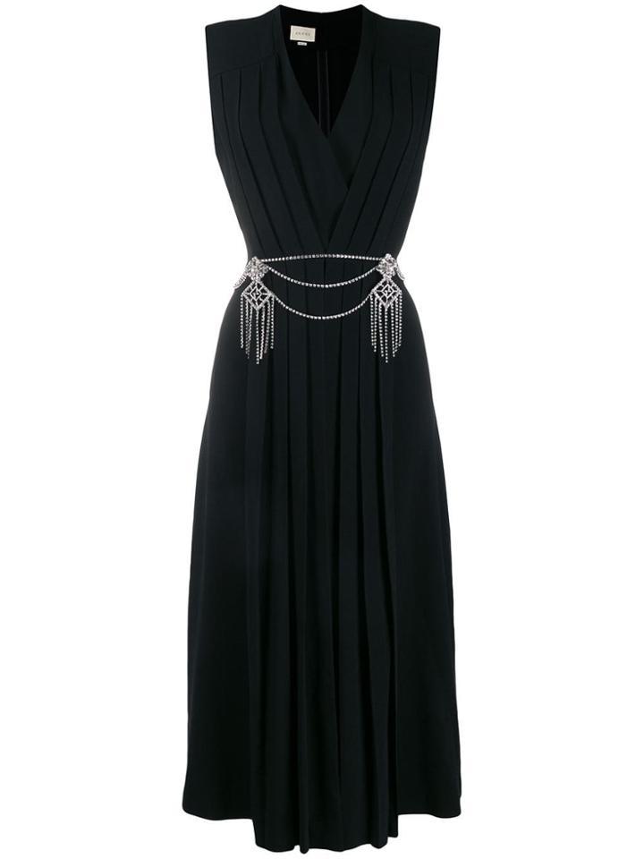 Gucci Pleated Wrap Dress - Black