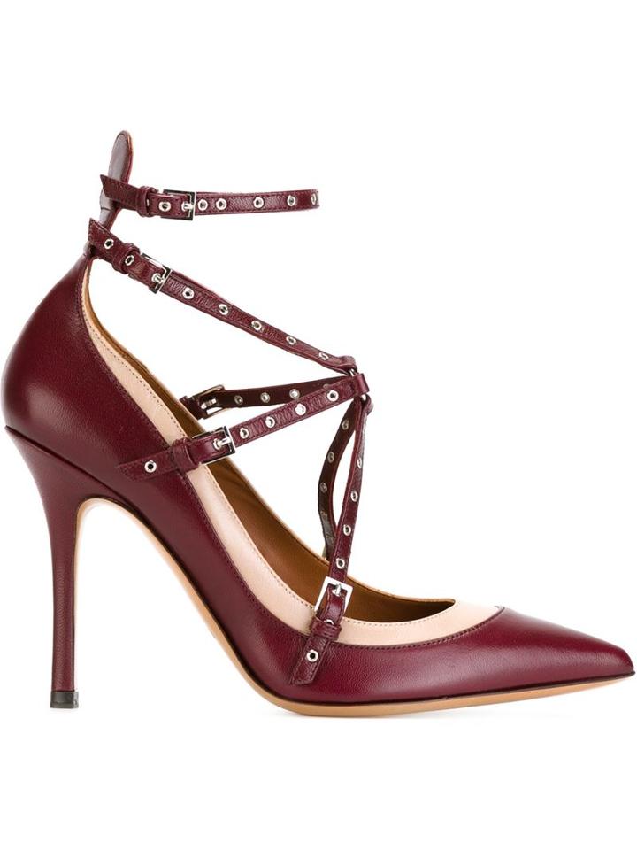 Valentino Garavani Love Latch Pumps, Women's, Size: 41, Red, Calf Leather/leather