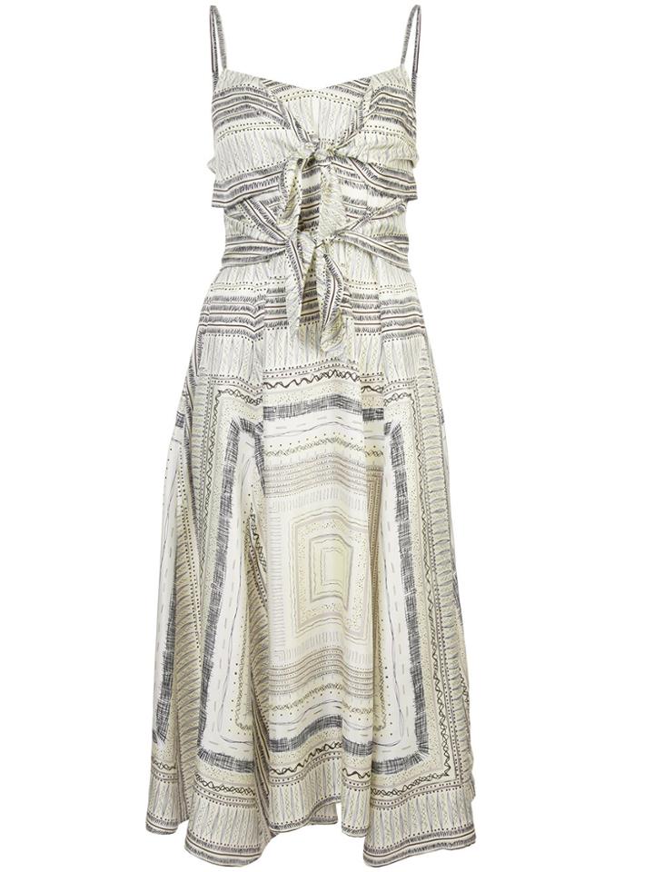 Derek Lam Printed Front Fastened Dress - Yellow & Orange