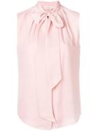 Tory Burch Pussy Bow Blouse - Pink & Purple