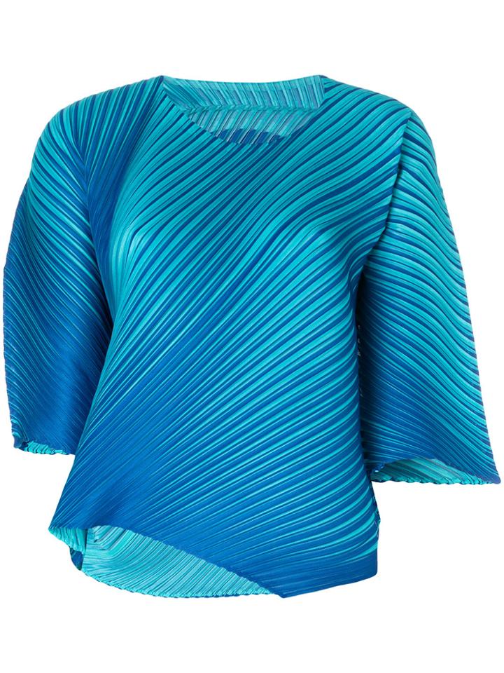 Pleats Please By Issey Miyake Pleated Blouse - Blue