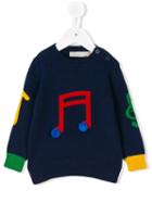 Stella Mccartney Kids - Music Note Intarsia Jumper - Kids - Cotton - 12 Mth, Blue