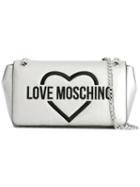 Love Moschino Embroidered Logo Shoulder Bag, Grey, Polyurethane/cotton