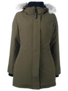 Canada Goose 'victoria' Coat, Women's, Size: Xs, Green, Polyester/cotton/nylon/coyote Fur