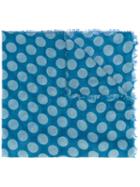 Faliero Sarti - Polka-dot Scarf - Women - Silk/cotton/modal - One Size, Blue, Silk/cotton/modal