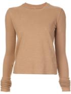 Rick Owens Drkshdw Longsleeved T-shirt, Women's, Size: Medium, Brown, Cotton