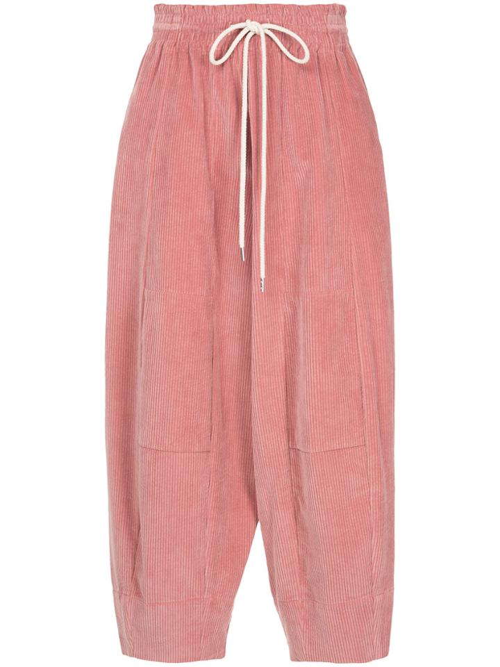 Bassike Long Rise Cord Trousers - Pink & Purple