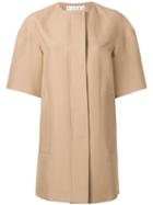 Marni Structured Single Breasted Coat, Women's, Size: 44, Nude/neutrals, Cotton/silk
