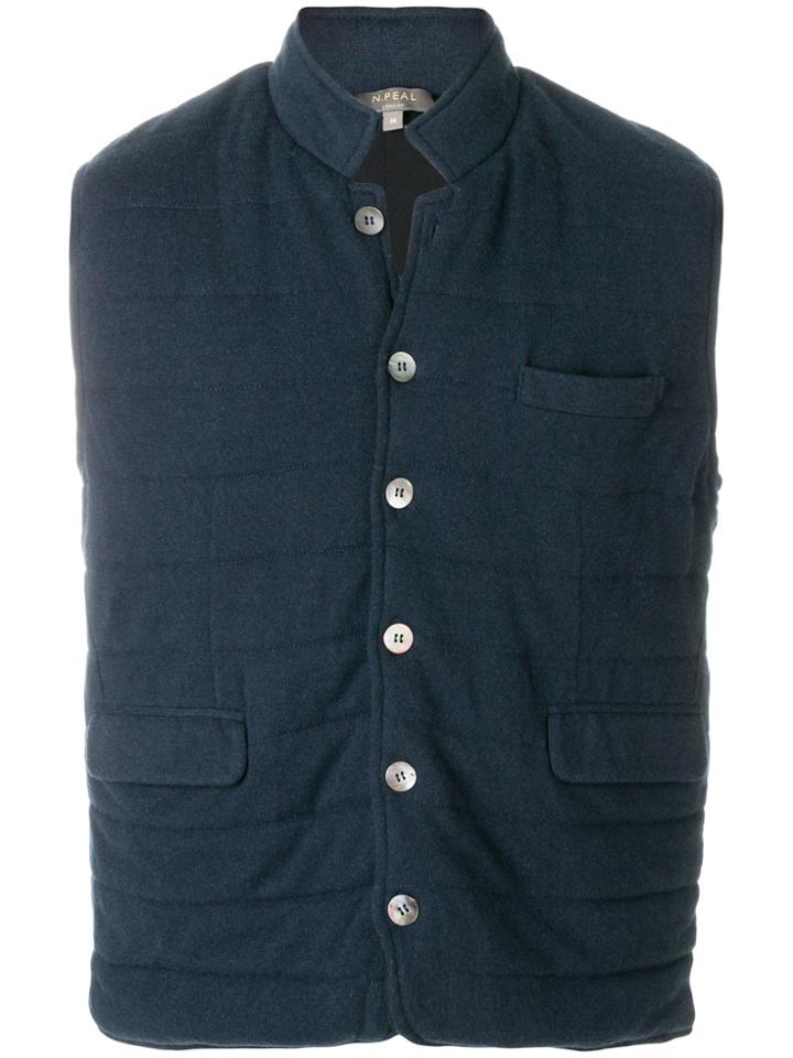 N.peal Padded Cashmere Waistcoat - Blue