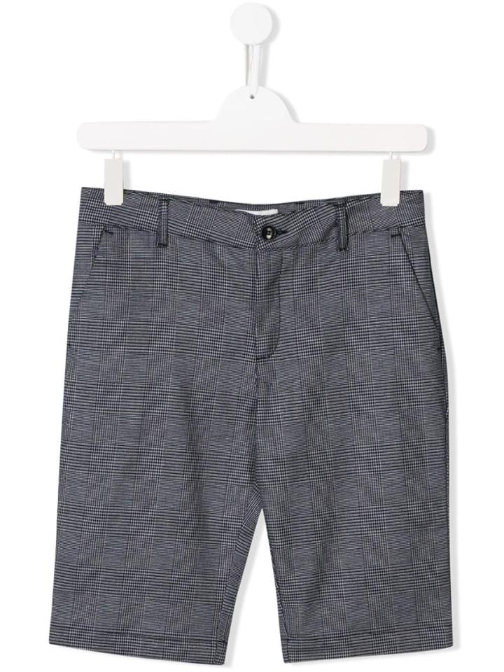 Paolo Pecora Kids Check Shorts - Blue