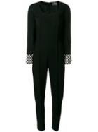 Versace Pre-owned Contrast Cuff Jumpsuit - Black