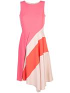 Paule Ka Sleeveless Panelled Asymmetric Dress - Pink