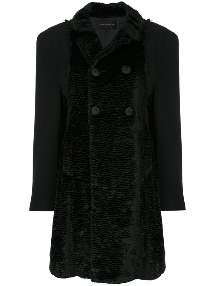 Comme Des Garçons Vintage Textured Double-breasted Coat - Black