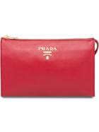 Prada Saffiano Leather Clutch - Red