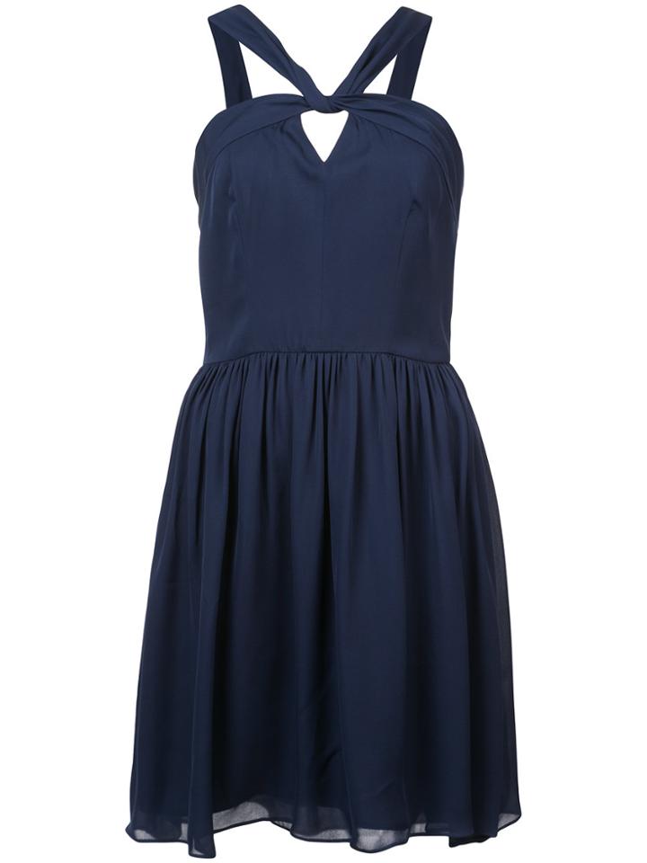 L'agence Strappy Neck Flared Dress - Blue