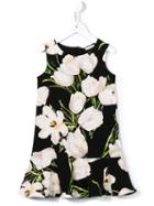 Dolce & Gabbana Kids Tulip Print Sleeveless Dress, Girl's, Size: 10 Yrs, Black