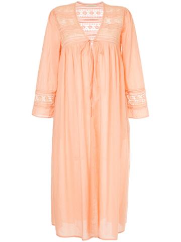 Ne Quittez Pas Lace Detail Long Gown Cardigan - Pink & Purple
