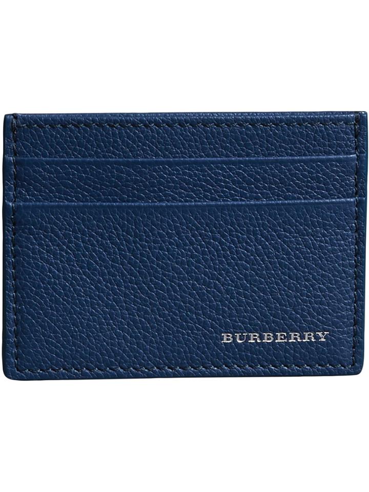 Burberry Grainy Leather Card Case - Blue