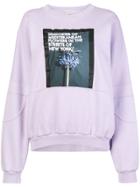 Each X Other Front Printed Loose Sweatshirt - Pink & Purple