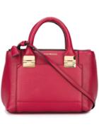 Emporio Armani Contrast Stitching Tote Bag, Women's, Red