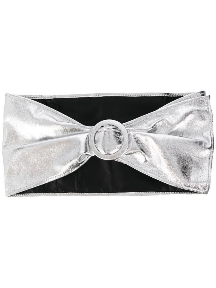 Attico Buckled Wide Belt - Silver