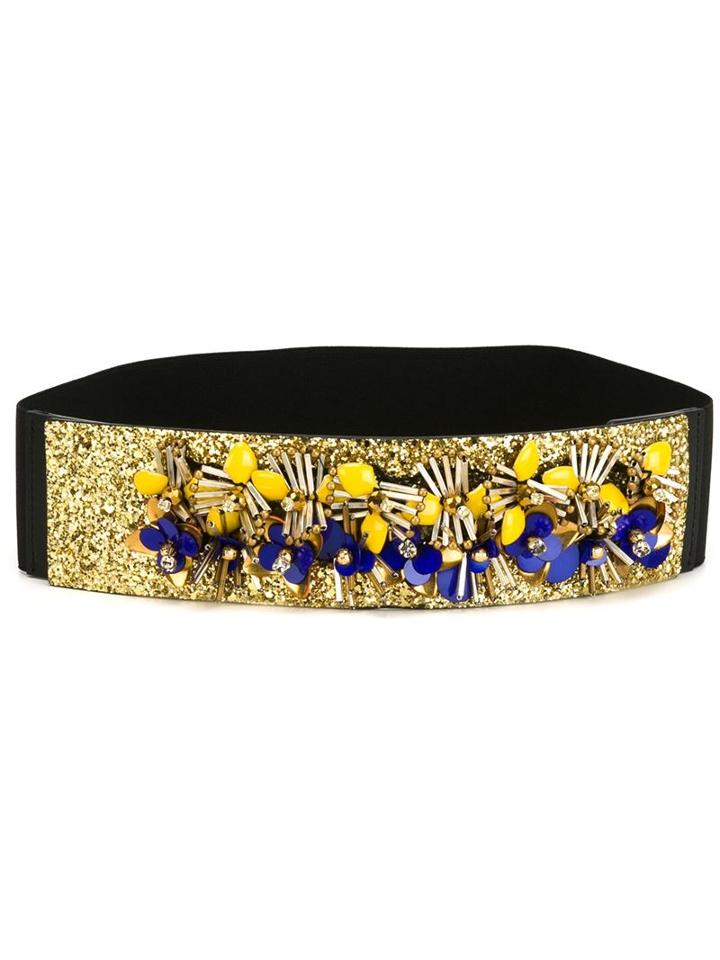Marni Embellished Belt, Women's, Size: 75, Black, Spandex/elastane/pvc/calf Leather