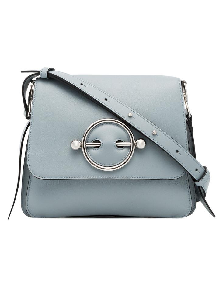 Jw Anderson Ice Blue Disc Leather Cross-body Bag