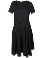 P.a.r.o.s.h. Lace Trim Flared Dress, Women's, Black, Cotton/polyamide/virgin Wool