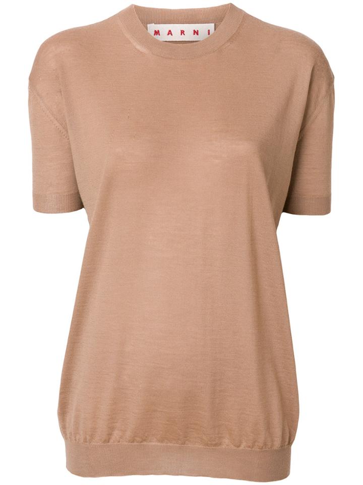 Marni Short-sleeve Cashmere Jumper - Brown