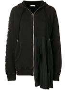 Each X Other Pleated Zip-front Hoodie - Black