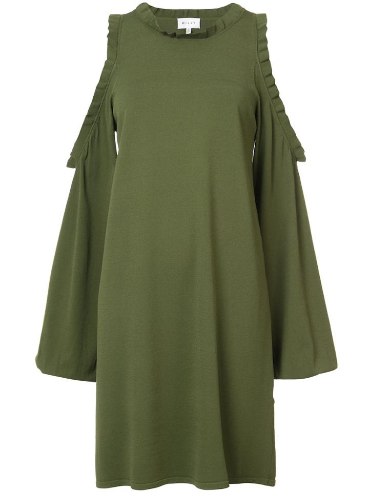 Milly Cut-out Shoulder Dress - Green