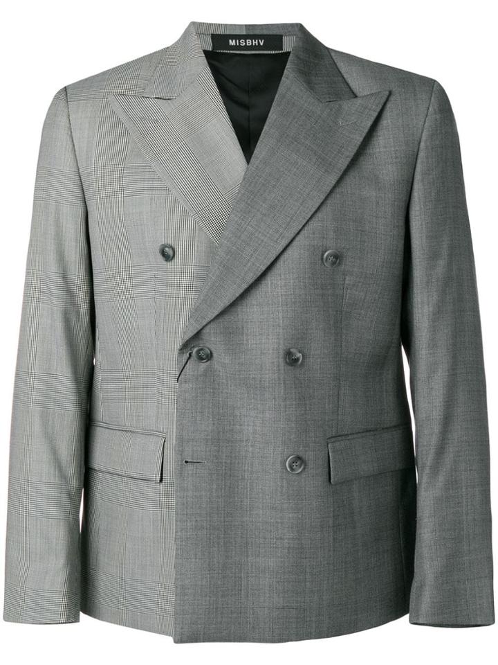 Misbhv Double Breasted Blazer - Grey