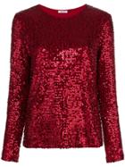 P.a.r.o.s.h. Sequined Long Sleeve Top - Red