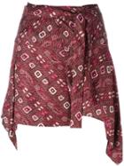 Isabel Marant Draped Asymmetric Skirt, Women's, Size: 38, Red, Silk