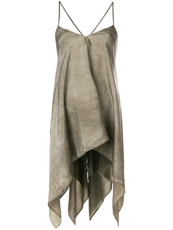 Uma Wang Tie Dye Asymmetric Slip Top - Grey