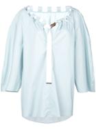 Tibi Tie Neck Blouse - Blue