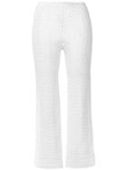 Alberta Ferretti Crochet Cropped Trousers - White