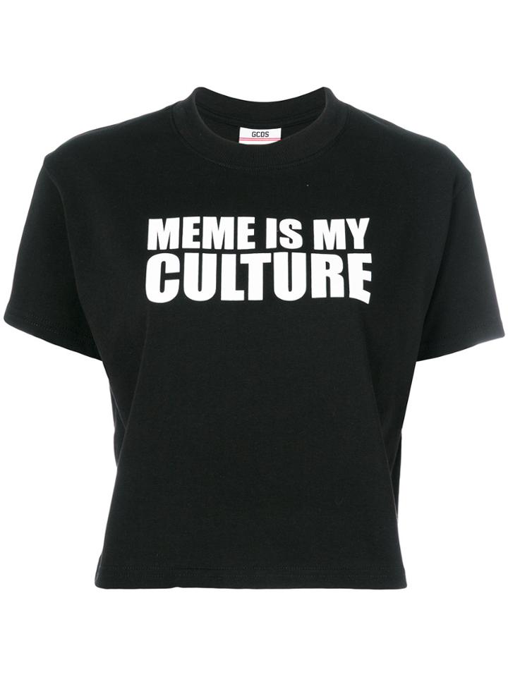 Gcds Meme Print T-shirt - Black