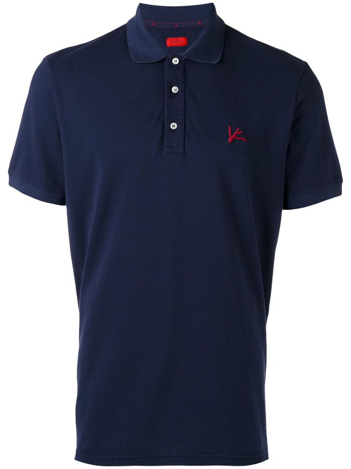 Isaia - Embroidered Polo Shirt - Men - Cotton - Xxl, Blue, Cotton