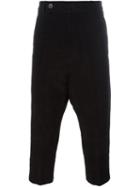 Rick Owens Cropped Trousers, Men's, Size: 50, Black, Cotton/linen/flax