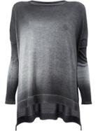 Avant Toi Washed Effect Knitted Top - Grey