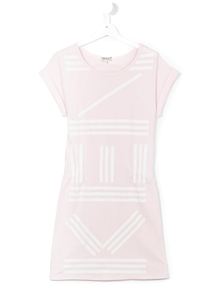 Kenzo Kids Printed T-shirt Dress, Size: 14 Yrs, Pink/purple