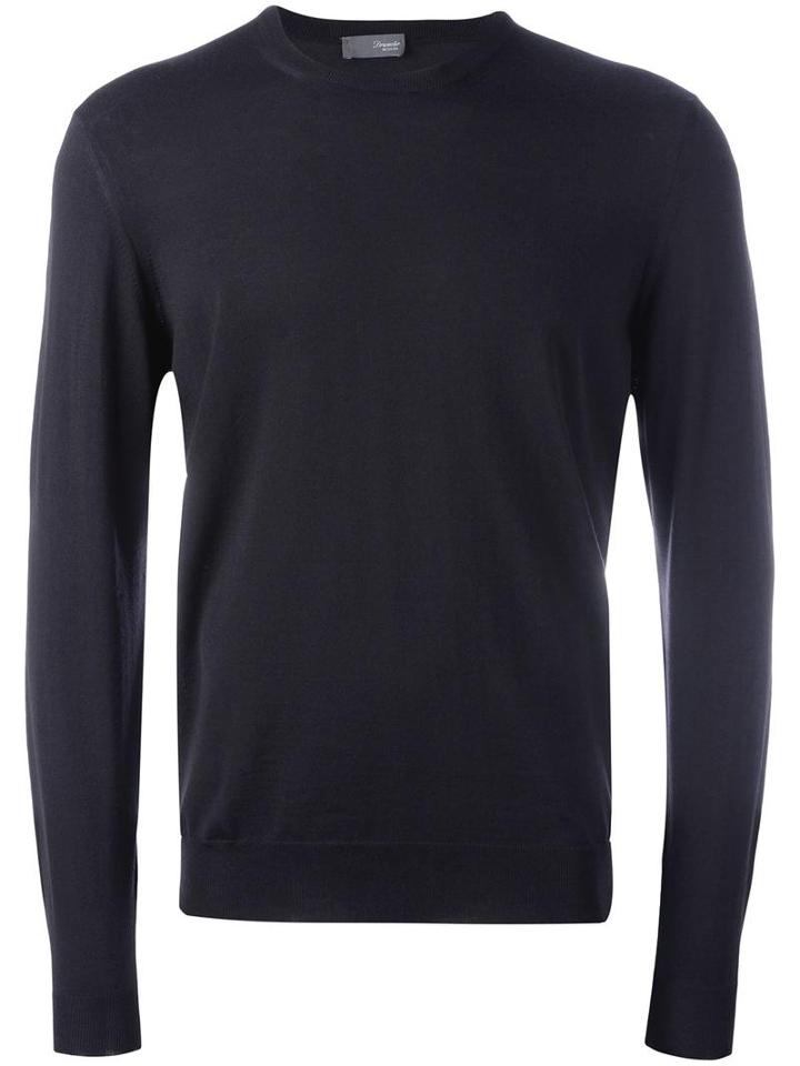 Drumohr Crew Neck Long Sleeve Sweater, Men's, Size: 52, Grey, Merino