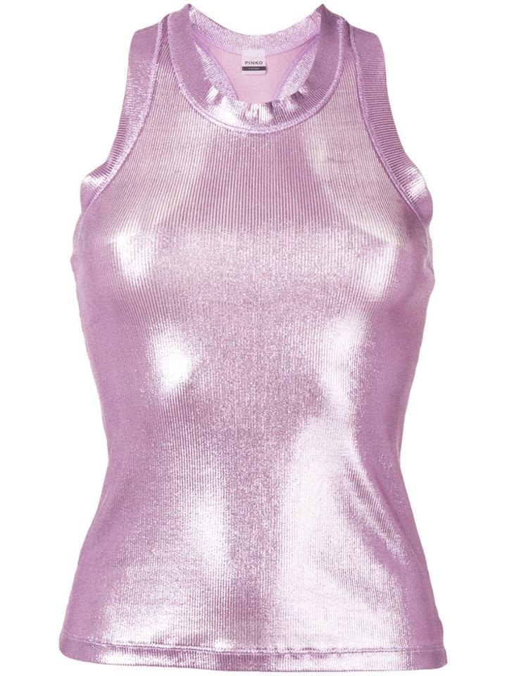 Pinko Metallic Top - Purple