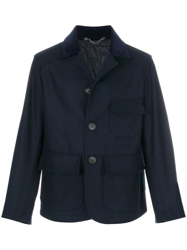 Doppiaa Cargo Pocket Shirt Blazer - Blue